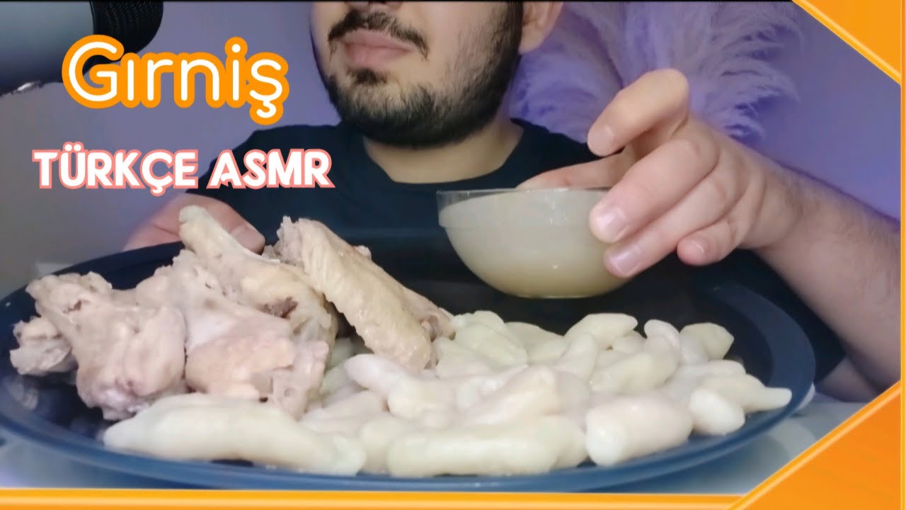 Gırniş ASMR Türkçe - Çerkez Yemeği Yedim! Tatlı sonlu - En Sevdiğim Yemek #asmrturkce #türkçeasmr 