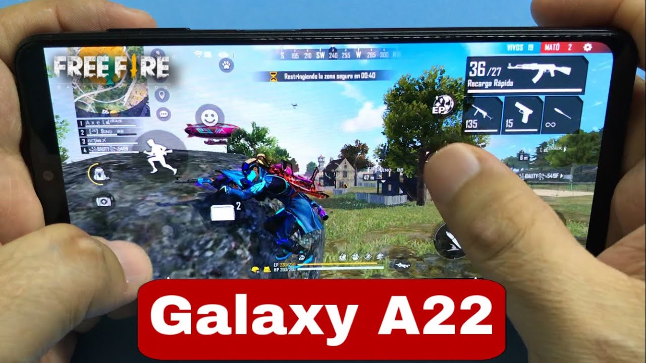 SAMSUNG A22 FREE FIRE ULTRA 60FPS HandCam | Prueba de Rendimiento 90Hz