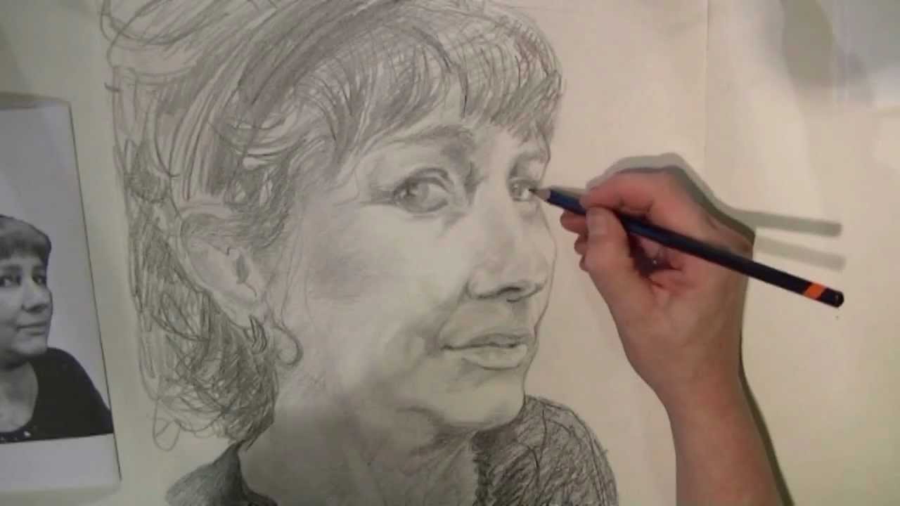 How to draw a portrait - a female face drawing
