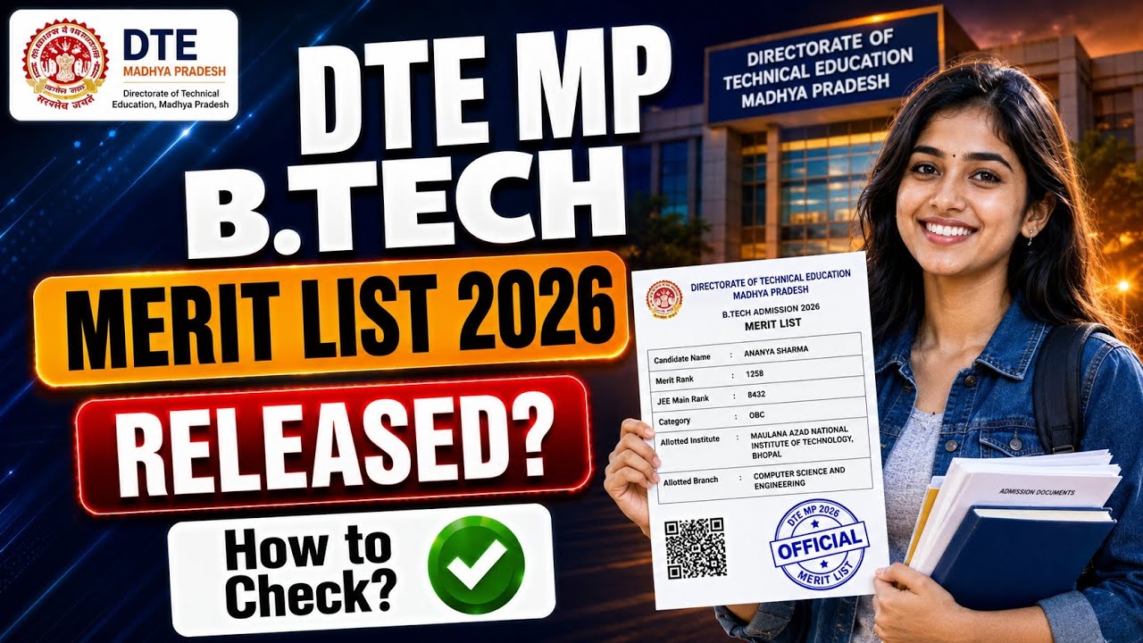 dte mp btech merit list 2026 | mp dte btech merit list 2026