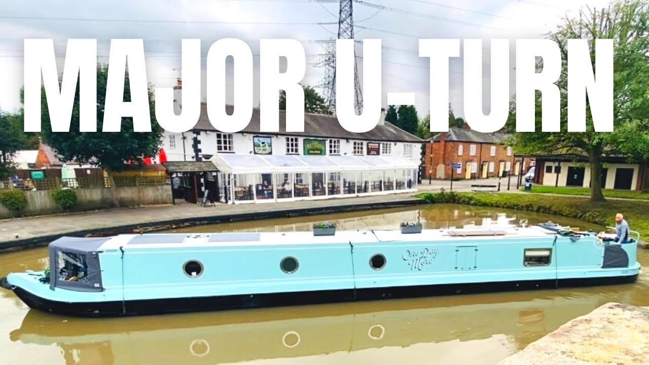 Making a U-Turn In A 60ft Canal Narrowboat! Narrowboat Journey Through Hawkesbury Junction Ep 11