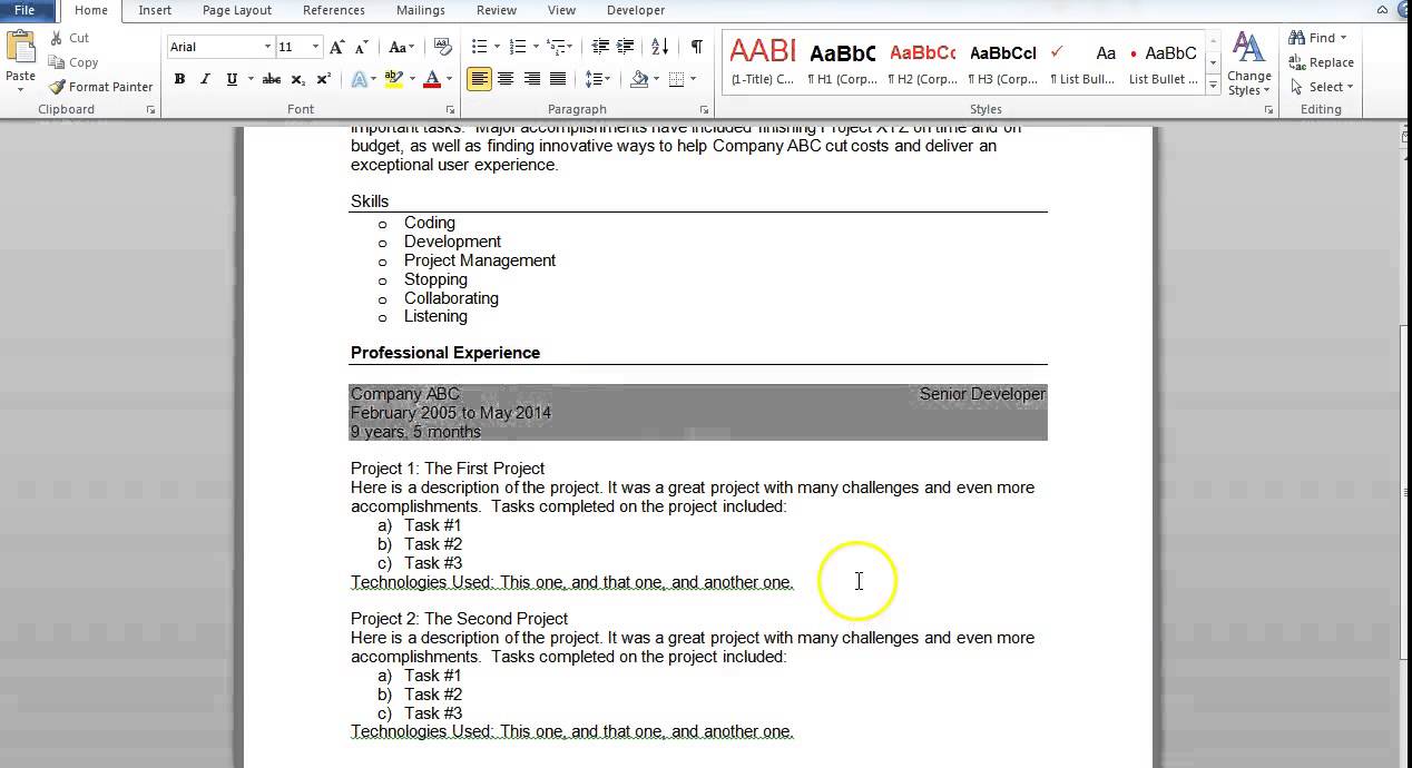 MS Word Tip: Setting Tab Spaces