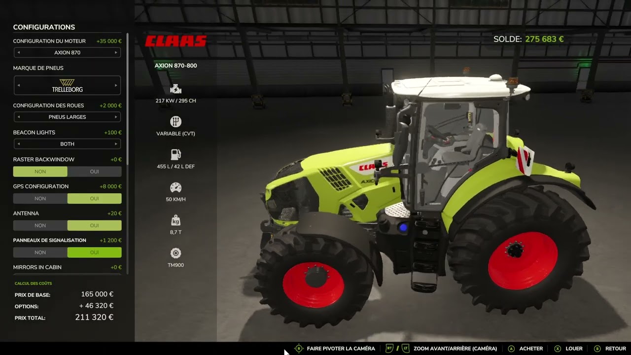 FARMING SIMULATOR 25 Mod : CLAAS AXION 800-870 EU