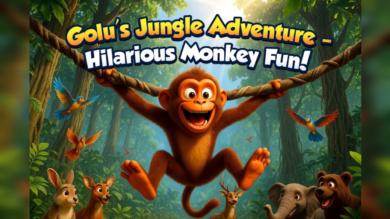 सबसे शरारती बंदर की कहानी 😂🐒 | Funny Jungle Story Hindi#Golubandar#FunnyMonkey#JungleStory