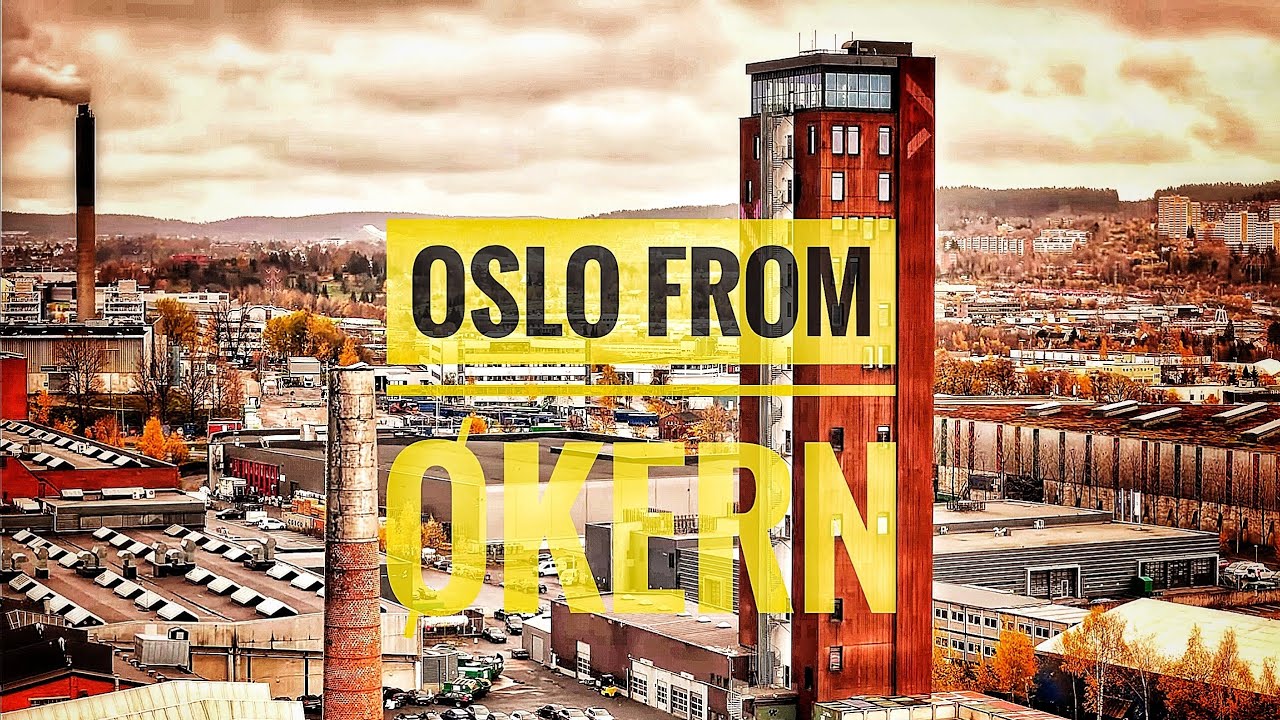 Oslo from Økern.  Drone view