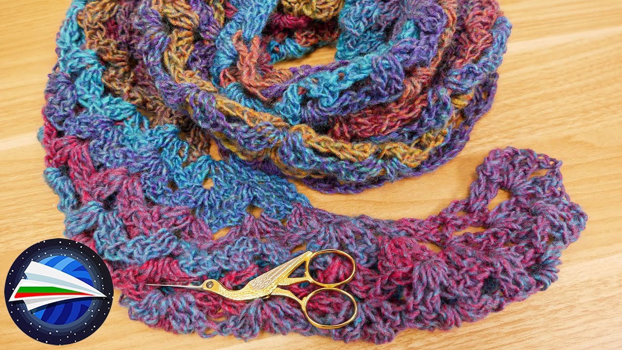 XXL Шал с цветен модел | Плетене на една кука | Идея за плетене на една кука с бримки