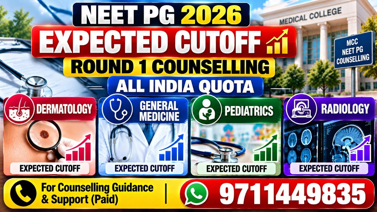 NEET PG 2026 Round 1 Counselling &ndash; Expected Cutoff for All India Quota 🩺