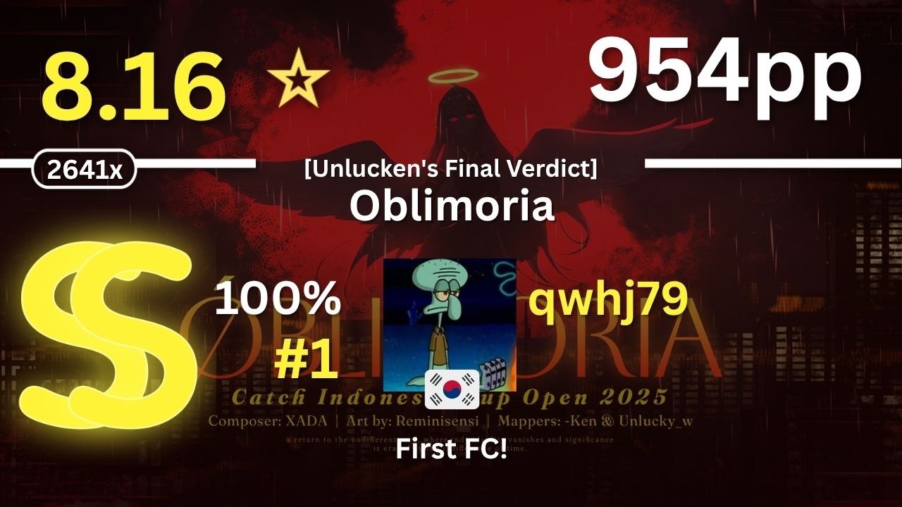 8.16⭐️ qwhj79 | XADA - Oblimoria [Unlucken's Final Verdict] #1 954pp SS