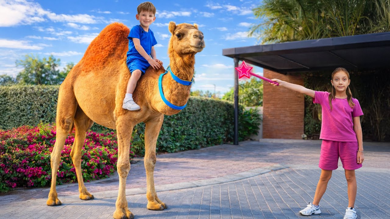 Alex and the Wild Animals - The Animals Came to Life at Home Again! 🐯🦁  Kids Learn Animal Names 🐯🦒