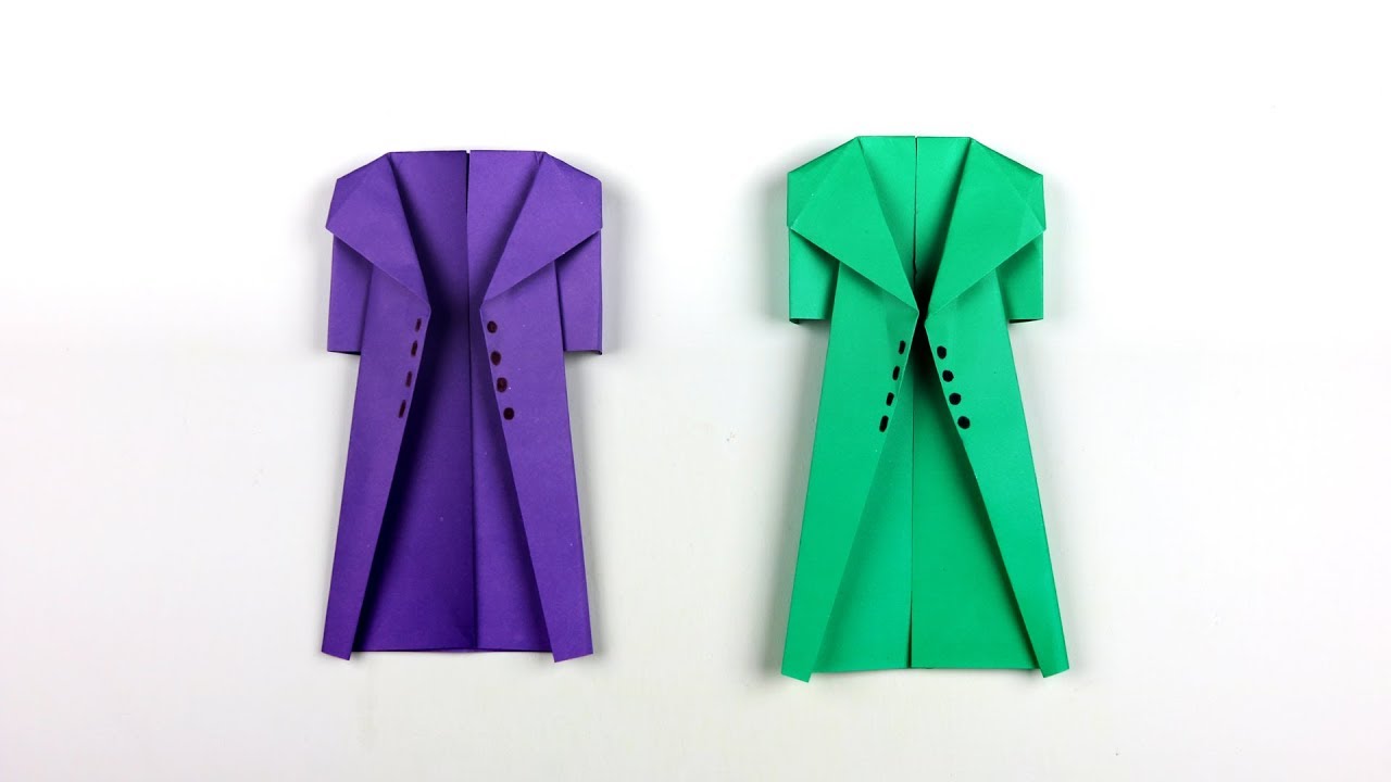 How To Make A Paper Coat Step By Step | Popular Craft | Paper Origami Dresses Easy Ideas