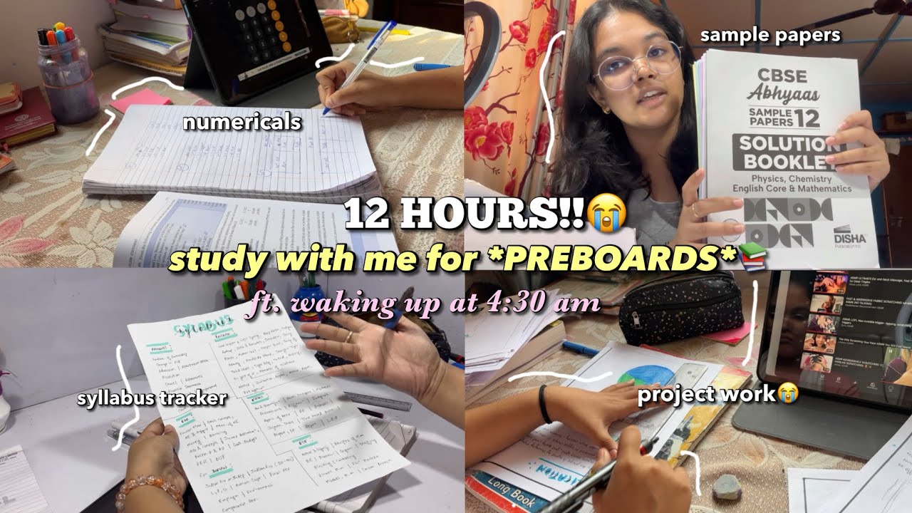 4 am study vlog📚⏰ aesthetic study vlog, amy’s frame, study motivation, 12 hours study, sample papers