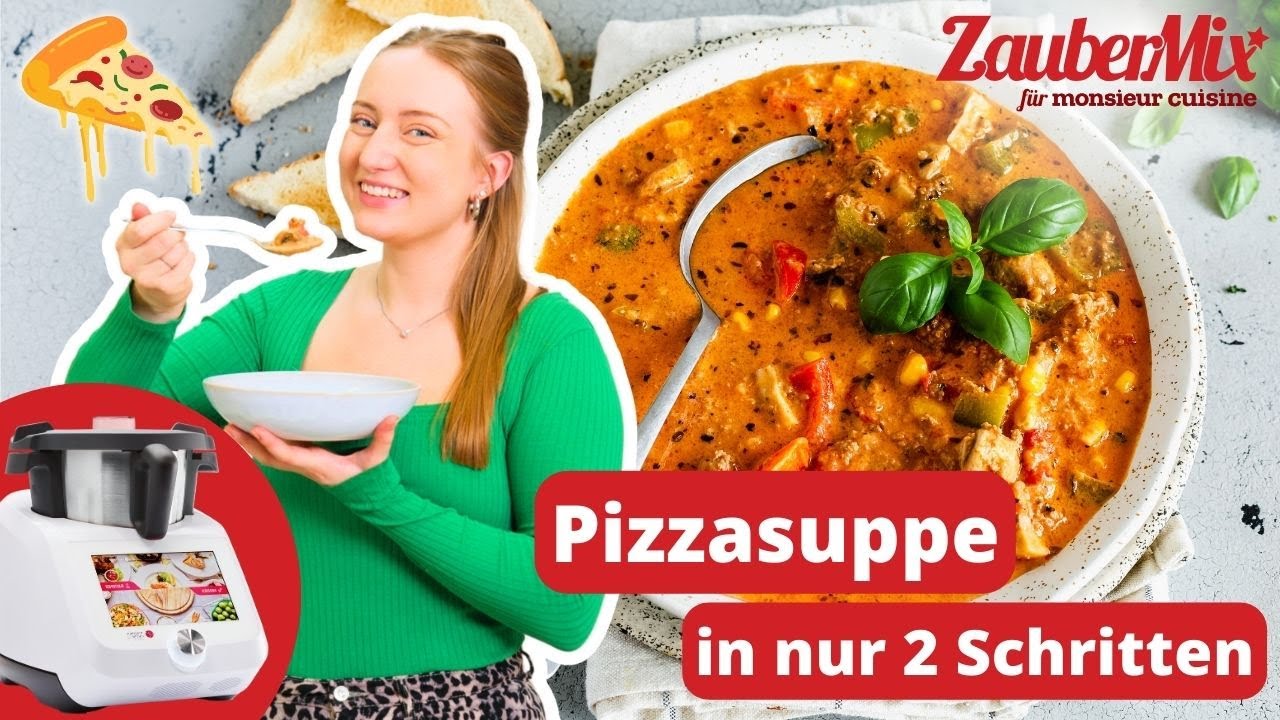 🍕 Würzige Pizzasuppe in 25 Minuten | Monsieur Cuisine Rezept