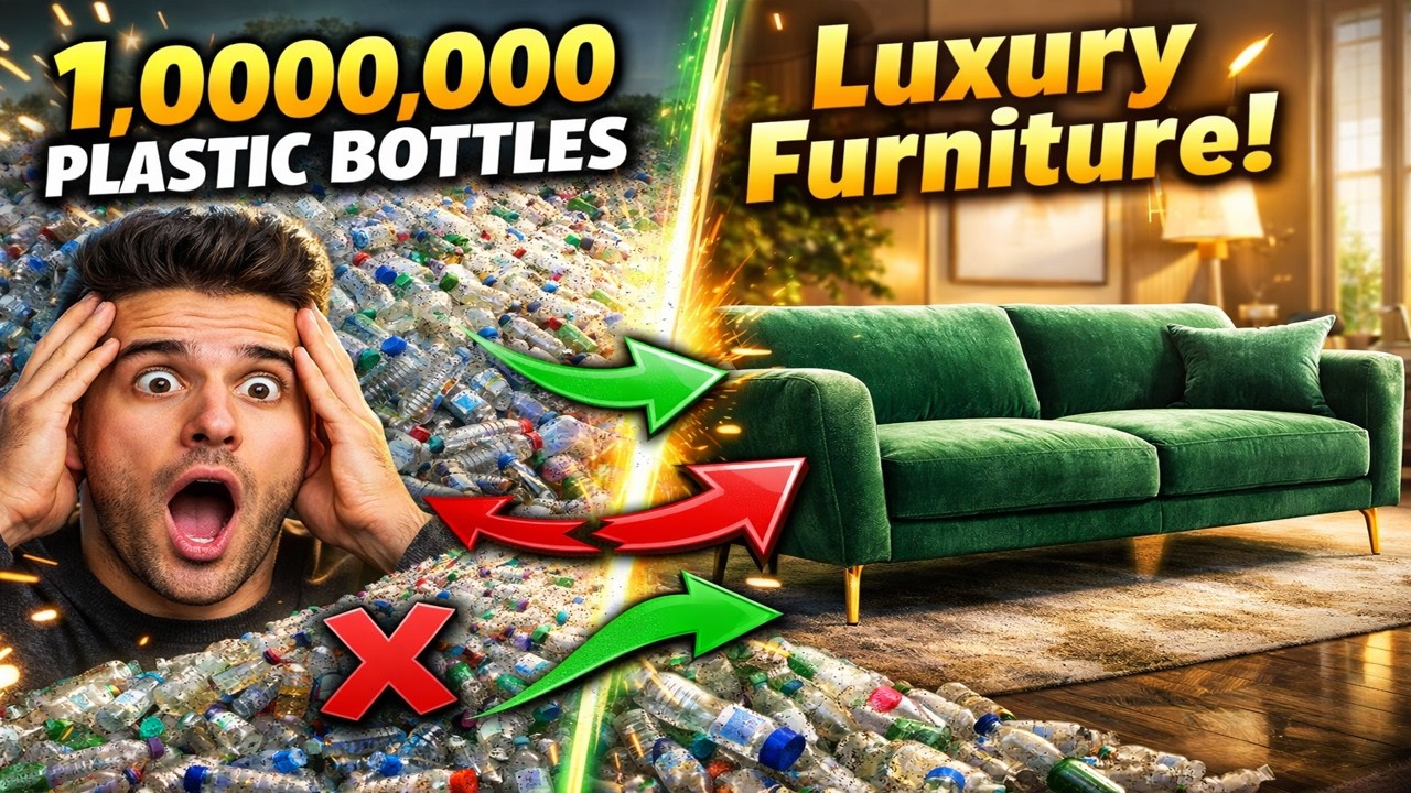 Turning 1,000,000 Plastic Bottles into Luxury Furniture! ♻️ (Mind-Blowing)(full prosses)
