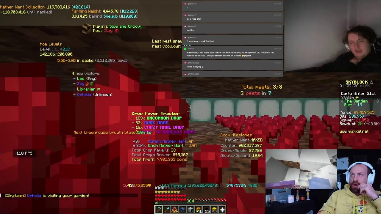 TERRIBLE GARDEN CHANGE ( Hypixel Skyblock ) Day 45/365