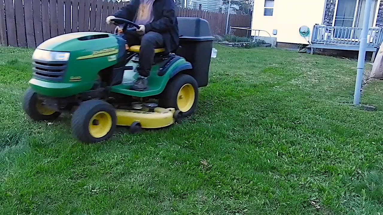 John Deere L120 With Twin Bagger