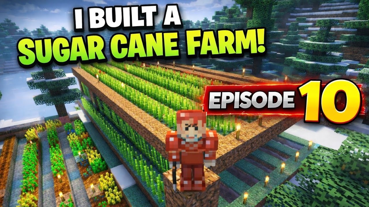 I Built a Sugarcane Farm 🌱 | Minecraft Survival Series Episode 10