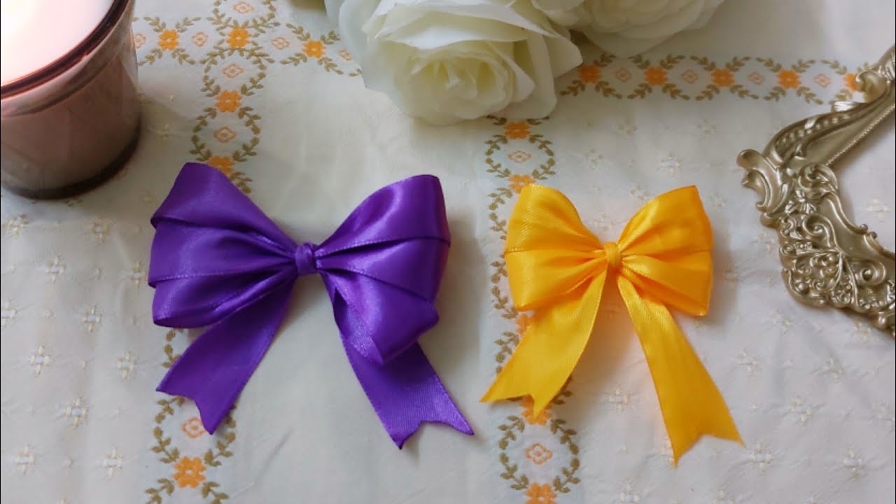 طريقة سهلة لعمل الفيونكة بشريط ستان فقط 🎀