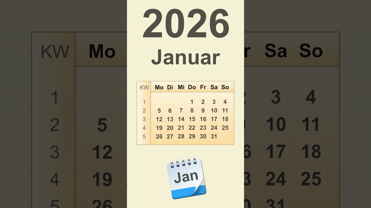 Kalender Januar 2026