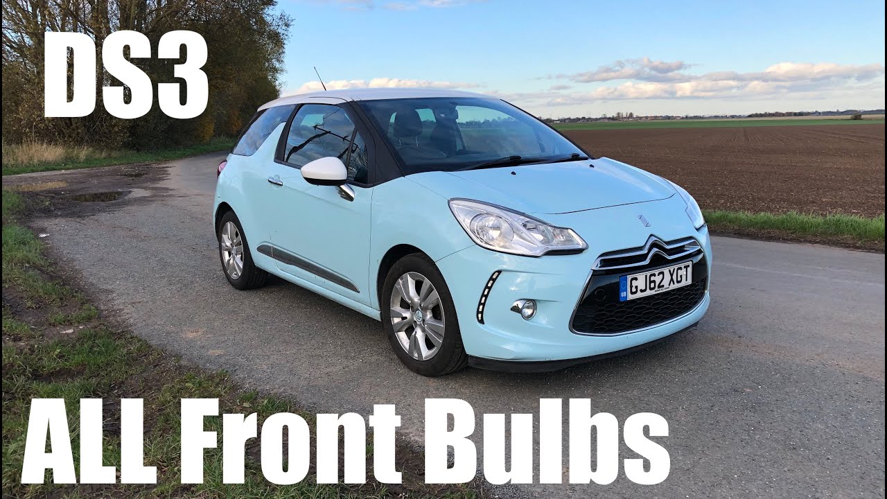 Citroen DS3 - Changing ALL Front Bulbs & DRL - How To DIY Change Headlight Sidelight Indicator Fog