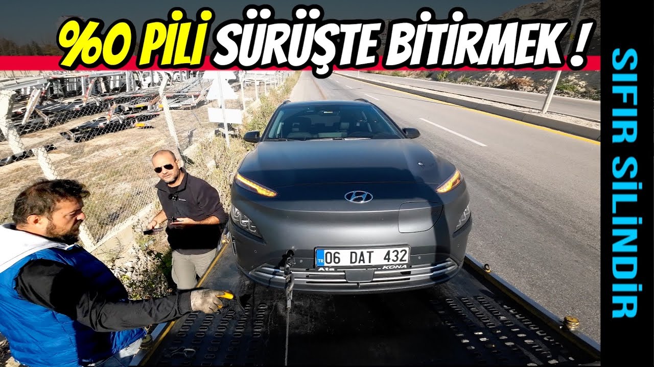 Sürüş sırasında pil biterse ne olur? | Kona Elektrik %0 ile kaç km gitti? | Çekiciye nasıl yüklenir?