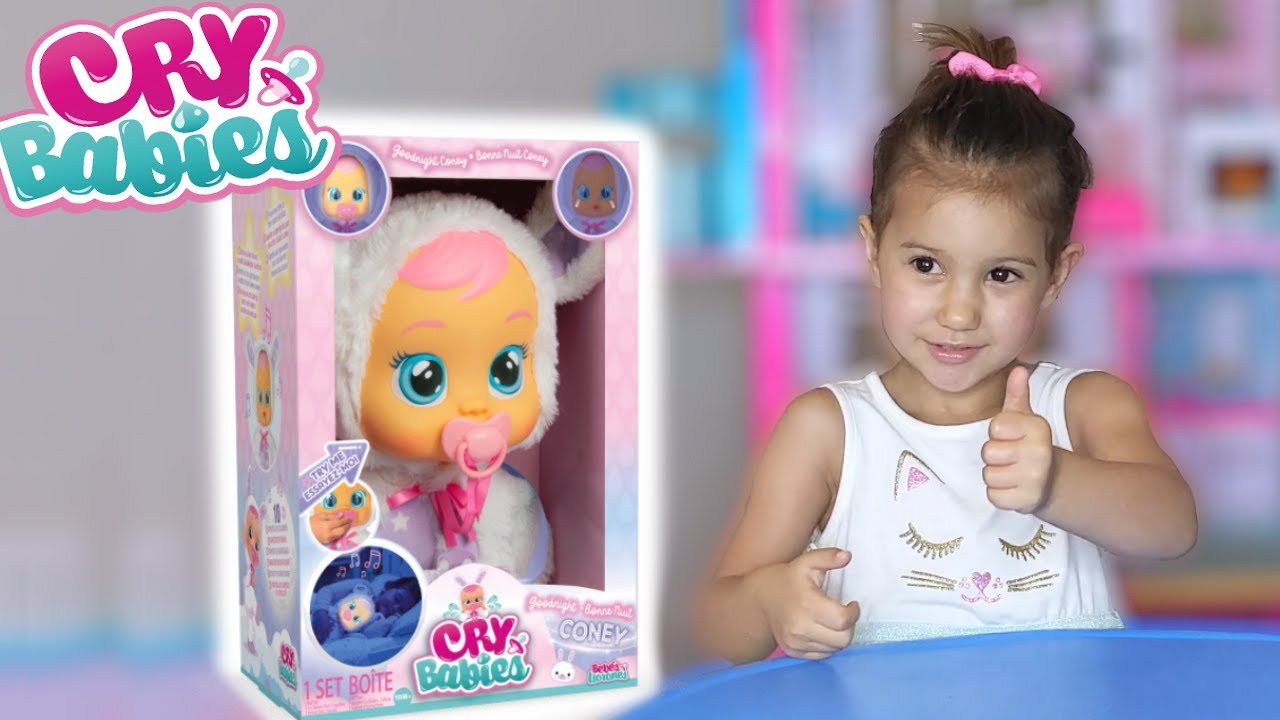 Olivia Plays with a Cry Babies Doll  😴💧- Good Night Coney Cry Babies Doll Unboxing & Review 2021
