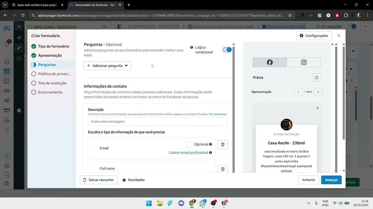 Como criar campanha de formulário no META ADS?