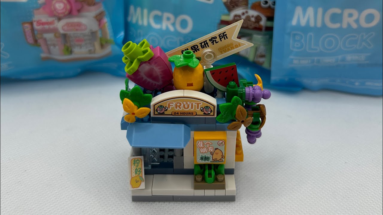 LOZ MICRO BLOCK FRUIT STAND STORE SHOP IN A BAG 8603 Quick to build 3 of 4