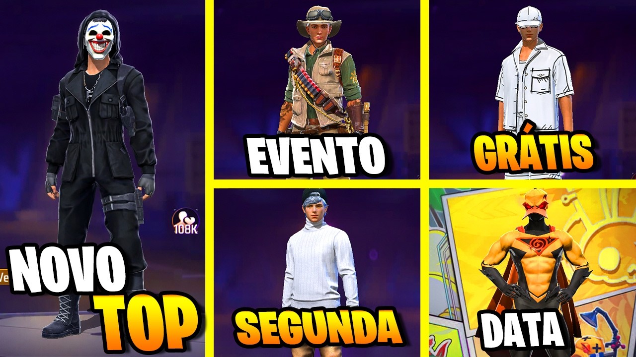 COMO PEGAR O AVENTUREIRO, TOP CRIMINAL PRETO, SKIN GR&Aacute;TIS, GOLA ALTA E MAIS NOVIDADES FREE FIRE