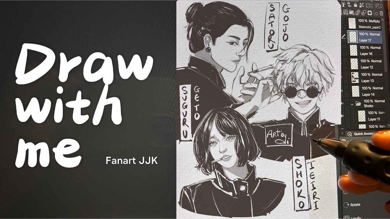 ☆ FULL PROCESS ☆Draw With Me | Jujutsu Kaisen| Fanart | BGM