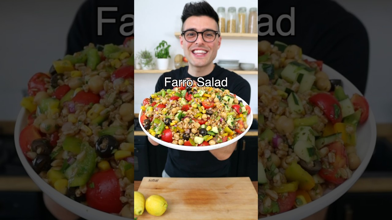 Easy Farro Salad (Healthy Lunch Idea)