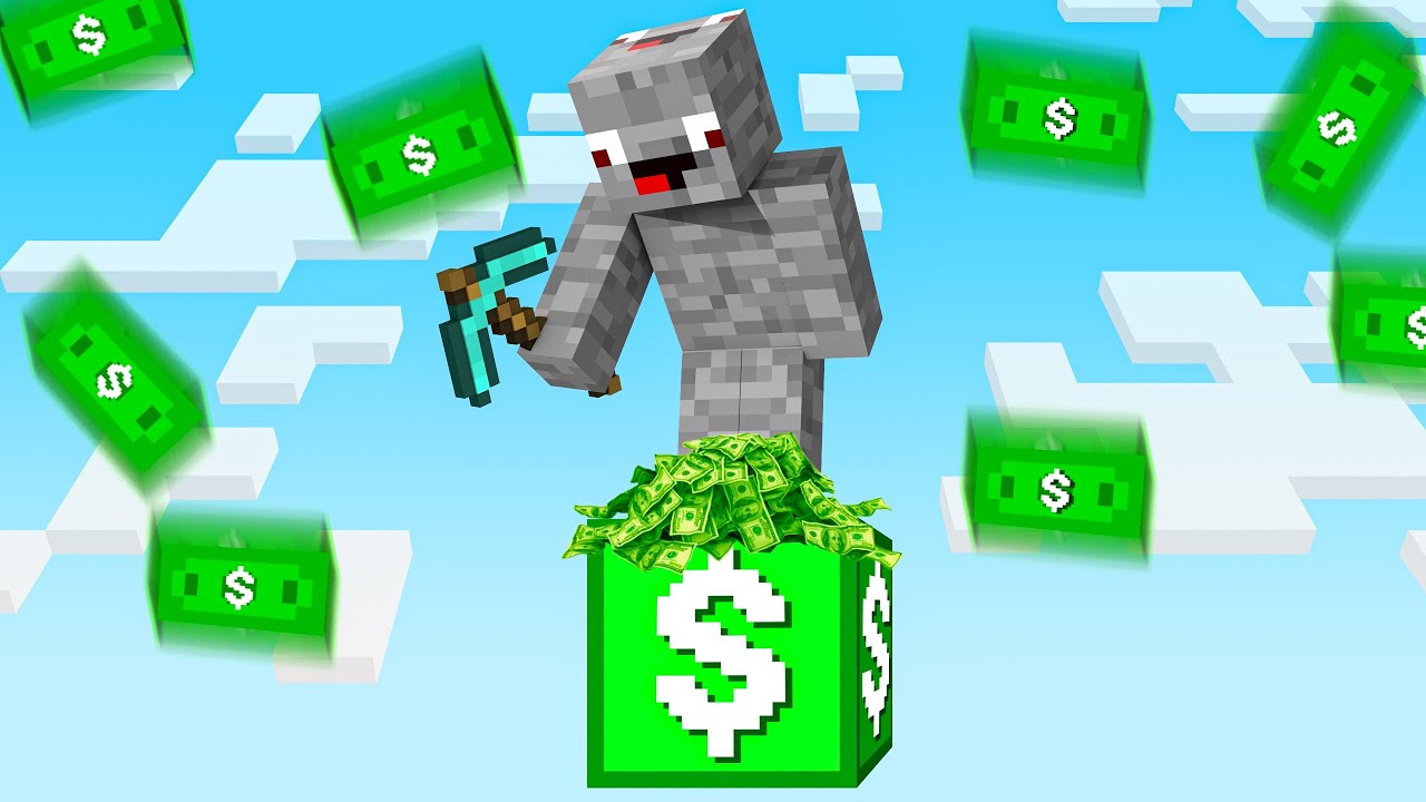AUF 1 GELD BLOCK ÜBERLEBEN in Minecraft ?