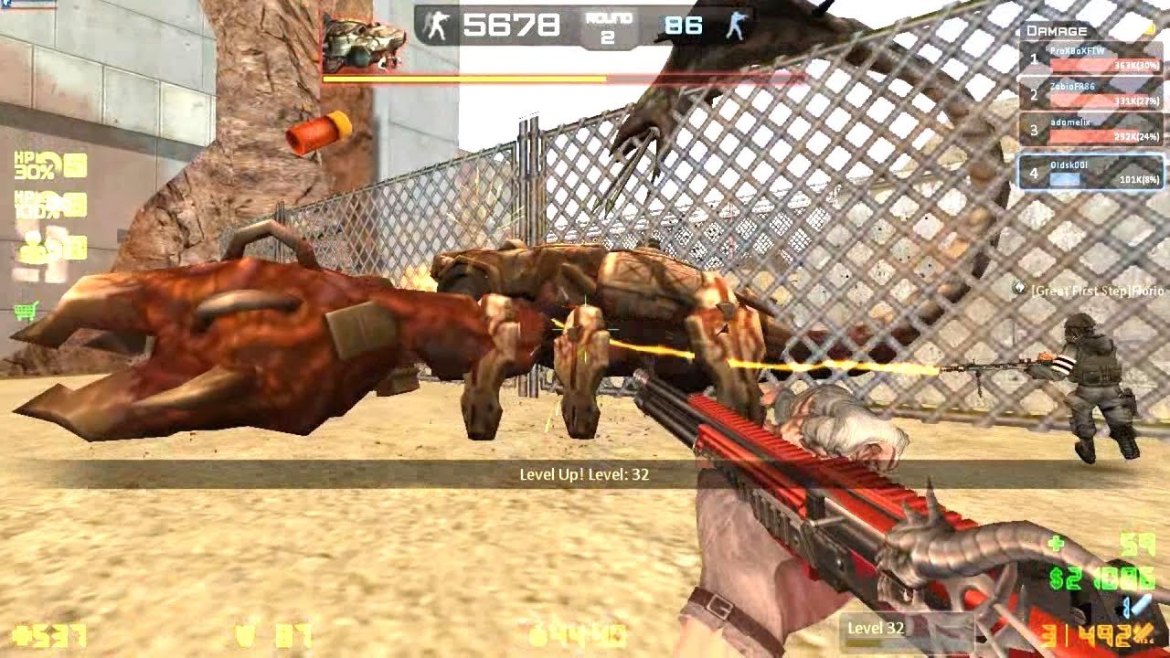 Counter-Strike Nexon: Zombies - Bio Scorpion Zombie boss Fight online gameplay on Behind map
