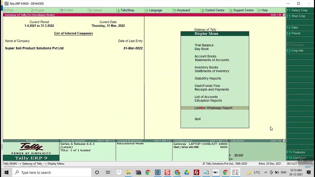 Tally ERP Whatsapp integration setup via MessageAutoSender