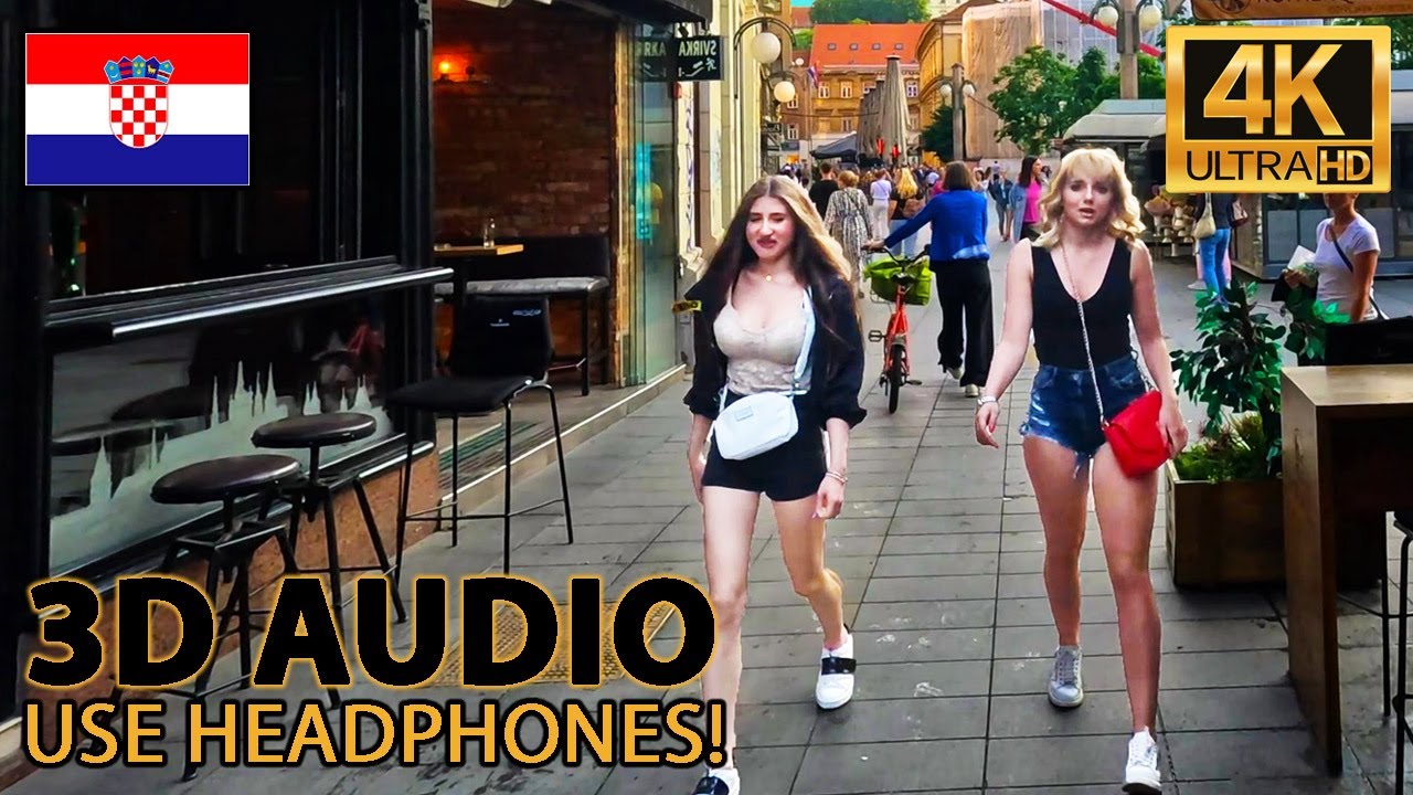 Zagreb, Croatia - Binaural Walking Tour | ASMR City Walk | Eastern Europe in 4K 60 FPS | 3D Audio