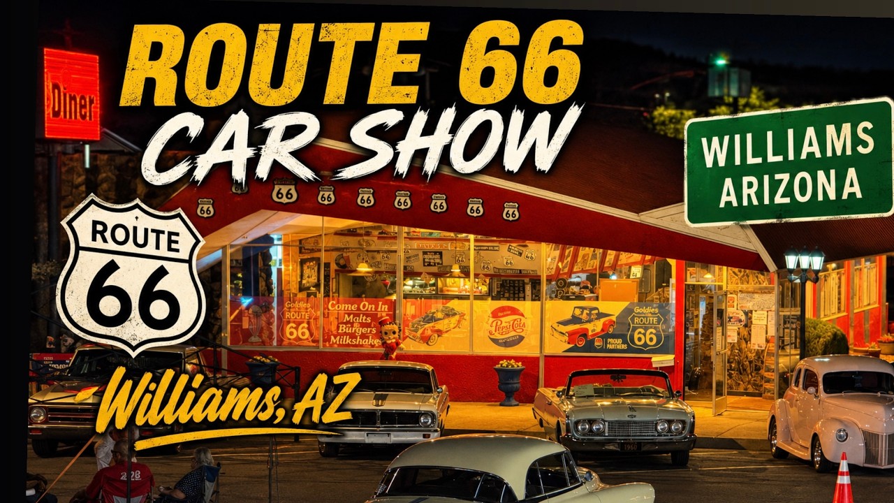 Автошоу Route 66 в Уильямсе, Аризона, 2026 год - 100-летний юбилей.