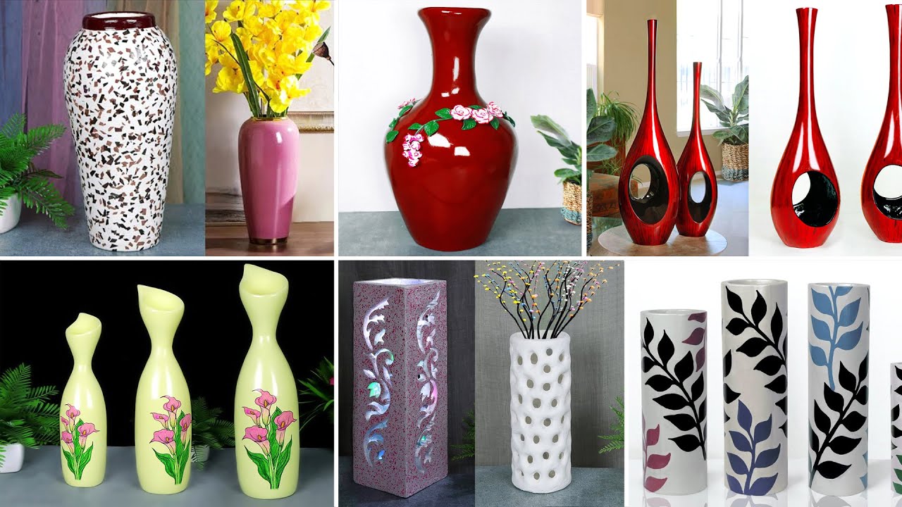 Handmade 6 flower vase, Look Like Ceramic flower vase || Cement flower vase - Gypsum flower vase