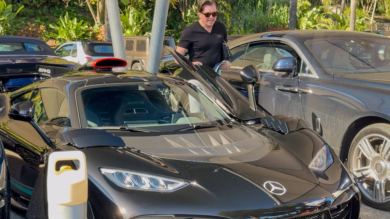 Billionaire Boss with his NEW MERCEDES PROJECT ONE AMG leaving Monte Carlo Beach Club in Monaco!!
