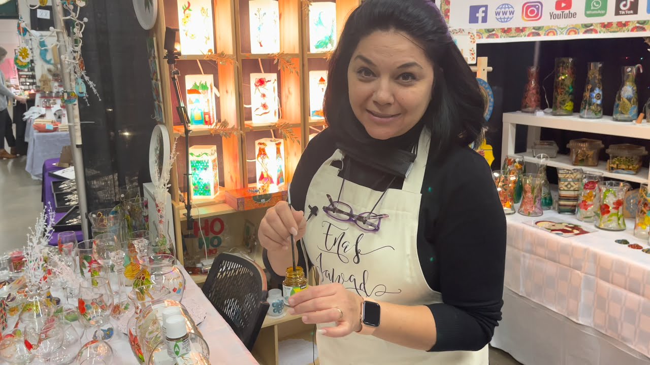 GLASS PAINTING at the Craft Show