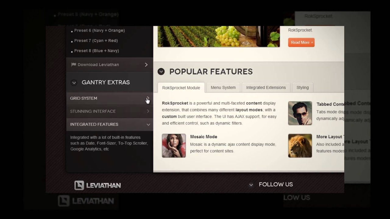 Szablon Leviathan CMS WordPress od RocketTheme