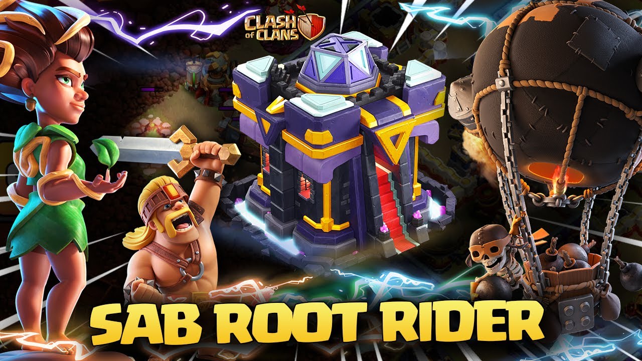 Th15 Super Archer Blimp Root Rider + Super Barbarian = Destruction | Best Th15 Rocket Balloon Attack