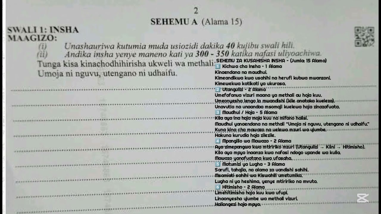 KJSEA 2025 KISWAHILI KARATASI 2