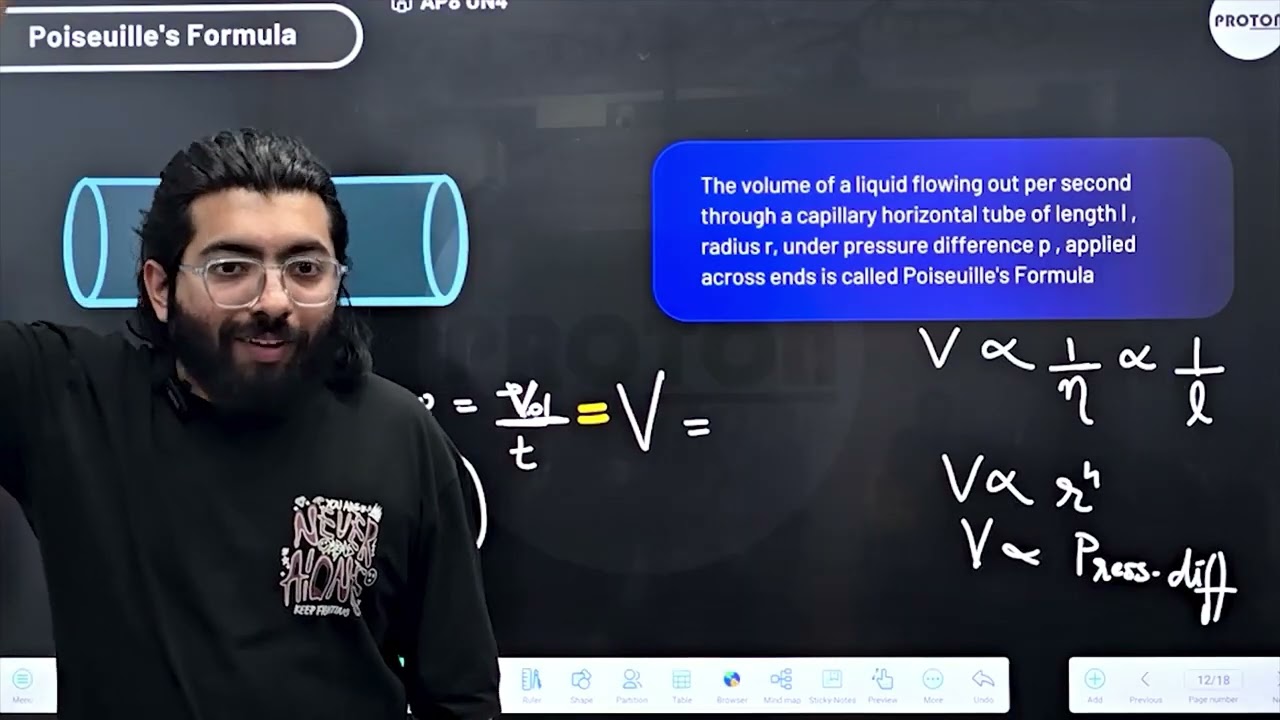 Write Poisuelle's Formula | Hydrodynamics | Physics | Class - 11 | PROTON ||