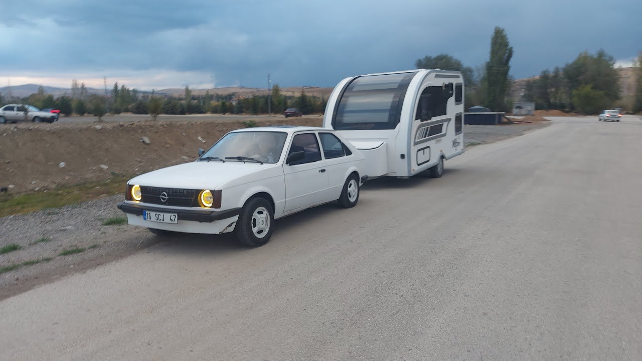 Opel Kadett ile keyifli bir gün, caravan kampı için hazırlık ve denemeler 