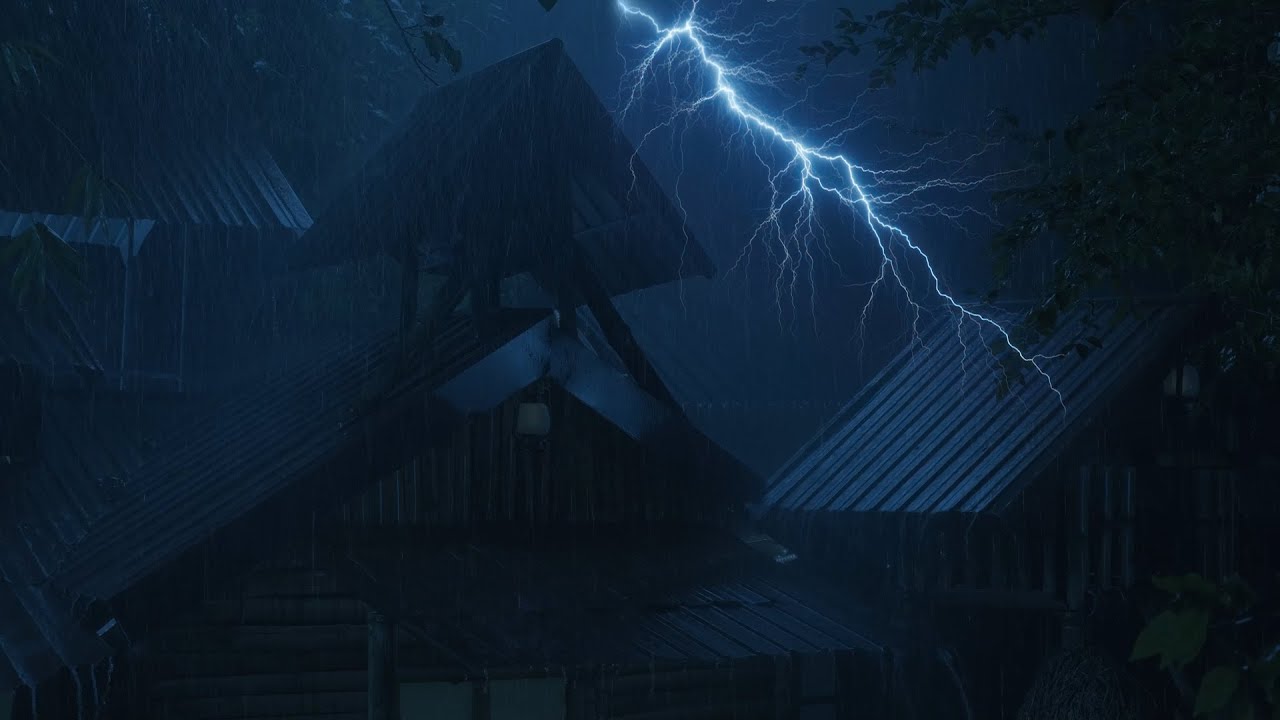 Sleep Instantly 🌧️⚡ | Violent Rainstorm & Thunder Crashing on a Tin Roof at Night