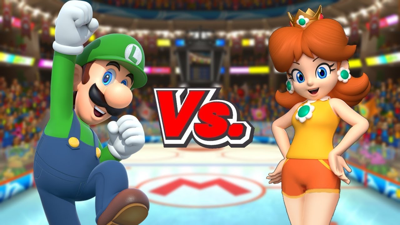 Mario Sports Mix - Team Luigi Vs. Team Daisy (Hockey)