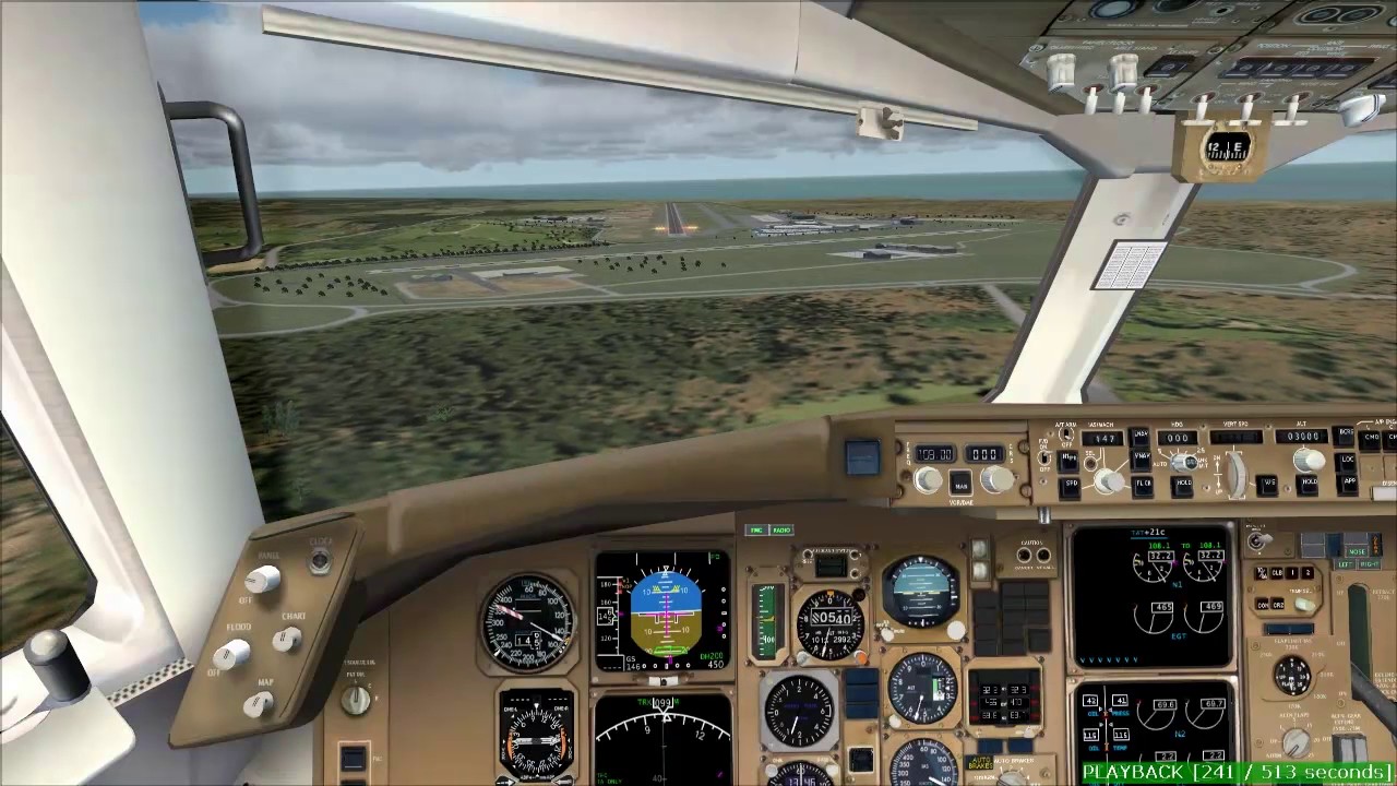 B7673 Pousando em SBSV (Vis&atilde;o interna)