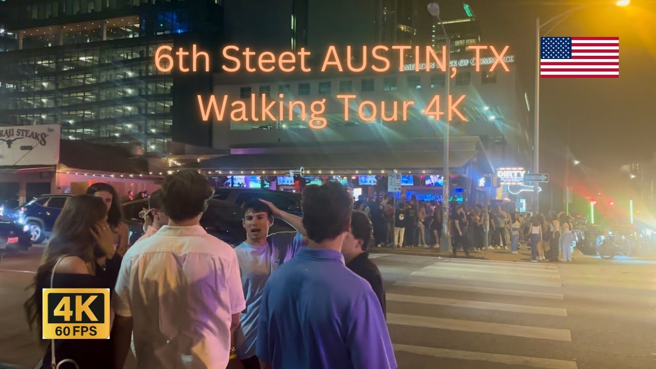 6th Street Austin, TX | Walking Tour 4K | April 2024 |