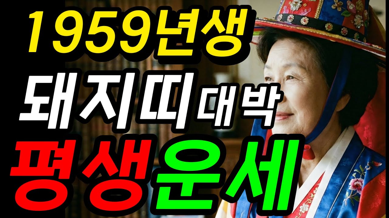 🔴1959년 기해생 필독! 67, 조상이 점지한 인생 마지막 대운이 터집니다.