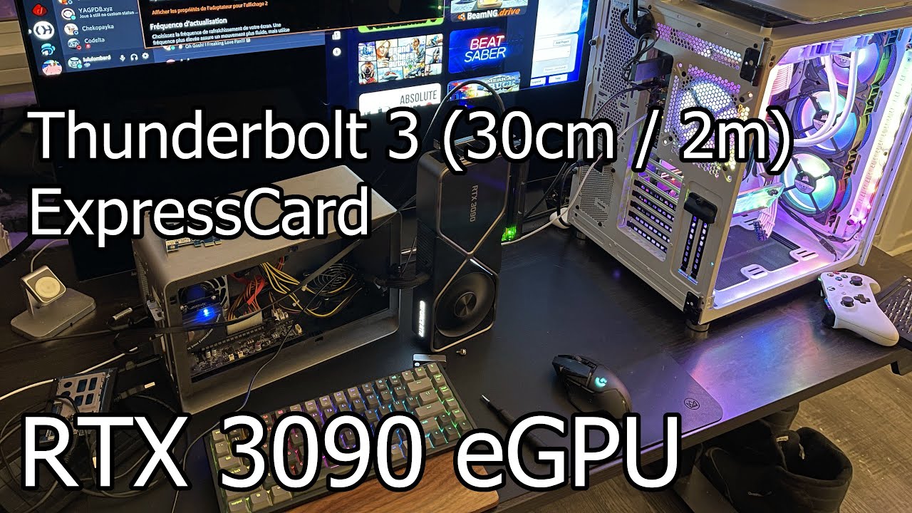 Combien de performances perd t-on en utilisant un eGPU ? (RTX 3090 en Thunderbolt 3 et ExpressCard)