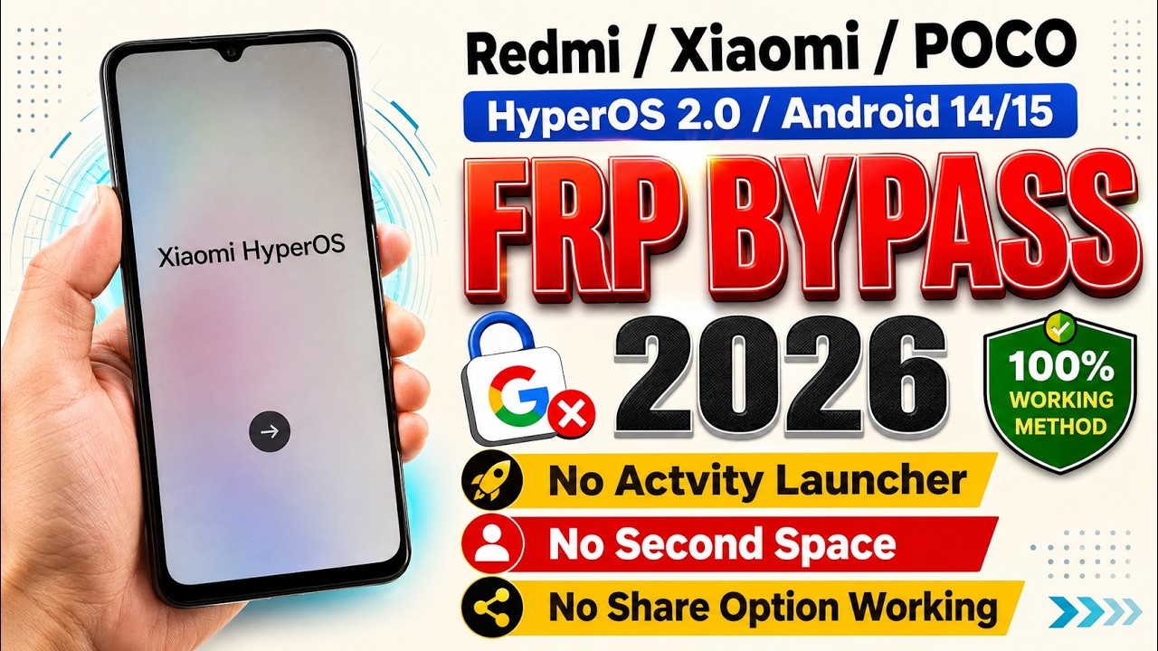 Redmi / Poco / Xiaomi FRP Bypass Android 14/15 | No Second Space & No Activity Launcher & No PC Need